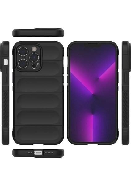 Apple iPhone 14 Pro Max Uyumlu Silikon Kılıf - Kamera Korumalı Esnek Yeni Nesil Airbag Kapak - Siyah fiyatları