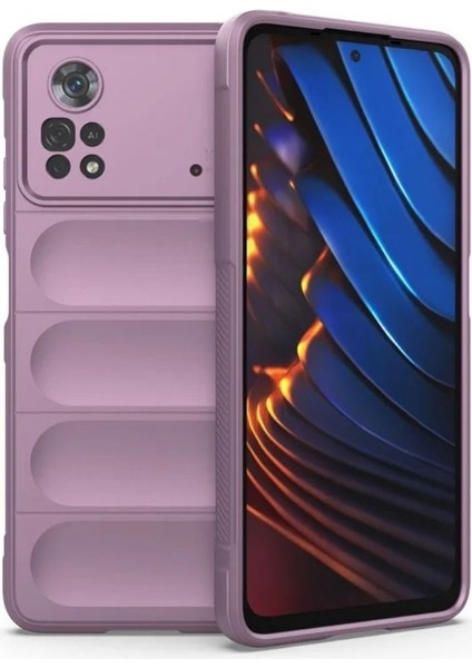 Poco X4 Pro Uyumlu Silikon Kılıf - Kamera Korumalı Esnek Yeni Nesil Airbag Kapak - Mor