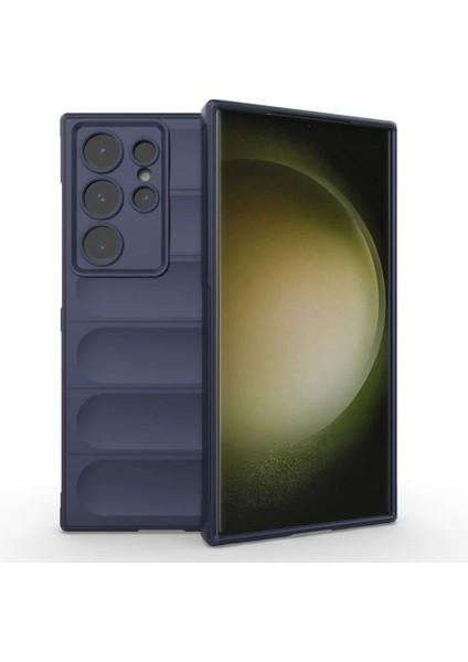 Samsung Galaxy S24 Ultra Uyumlu Silikon Kılıf - Kamera Korumalı Esnek Yeni Nesil Airbag Kapak - Lacivert