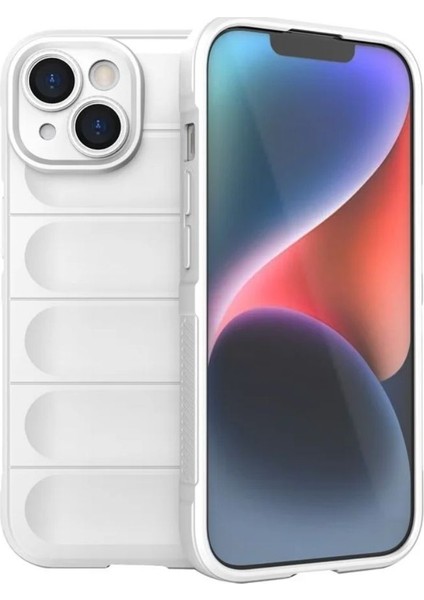Apple iPhone 15 Uyumlu Silikon Kılıf - Kamera Korumalı Esnek Yeni Nesil Airbag Kapak - Beyaz