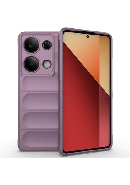 Redmi Note 13 Pro 4g Uyumlu Silikon Kılıf - Kamera Korumalı Esnek Yeni Nesil Airbag Kapak - Mor