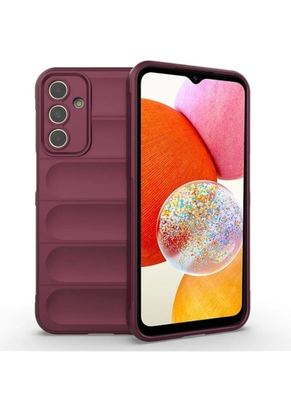 Samsung Galaxy A25 Uyumlu Silikon Kılıf - Kamera Korumalı Esnek Yeni Nesil Airbag Kapak - Bordo
