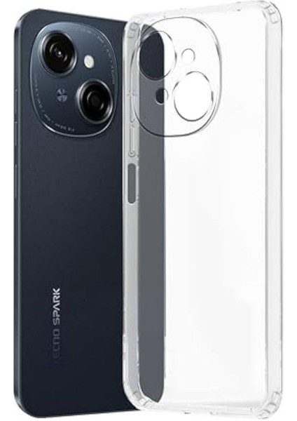 Tecno Spark Go 1 Uyumlu Şeffaf Silikon Kılıf - Kamera Korumalı Esnek Tam Koruma Kapak