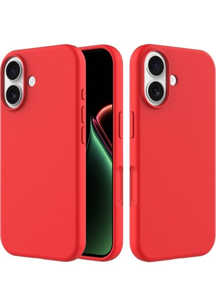 Apple iPhone 17 Uyumlu Silikon Kılıf - Pastel Renk Tonu Esnek Tam Koruma Kapak - Kırmızı