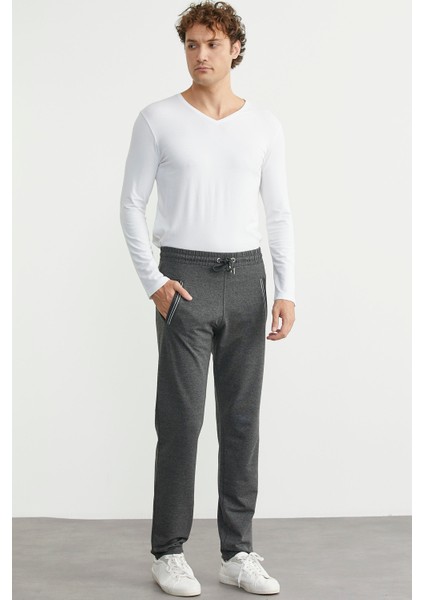 Boru Paça Rahat Kalıp Eşofman Altı - Antrasit