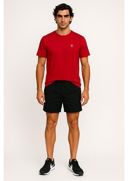 Bisiklet Yaka Slim Fit Göğüsü V Baskılı % 100 Pamuk Esnek Süprem T-Shirt fiyatları