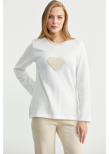 Kışlık Yumuşak Dokulu Fitilli Pijama Takım - Vizon modelleri