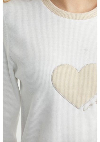 Kışlık Yumuşak Dokulu Fitilli Pijama Takım - Vizon indirimleri