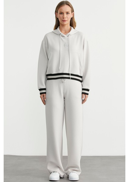 Kapüşonlu Rahat Kalıp Scuba Eşofman Takım - Taş modelleri