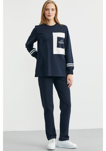 Oversize Parça Detaylı Tunik Eşofman Takım - Lacivert fiyatları