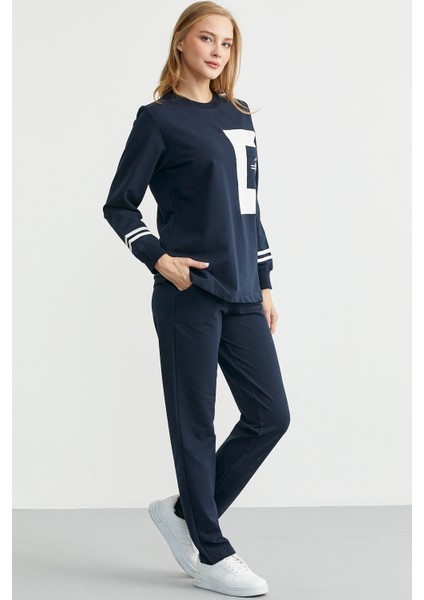 Oversize Parça Detaylı Tunik Eşofman Takım - Lacivert indirimleri