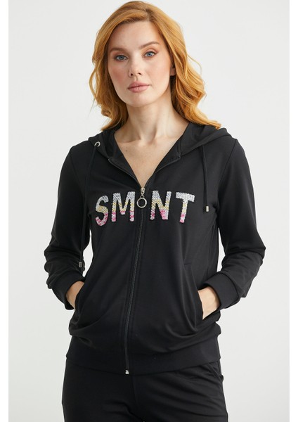 Fermuarlı Oversize Eşofman Takım - Siyah modelleri