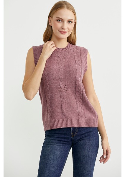 Salaş Yünlü Triko Süveter - Gül fiyatları