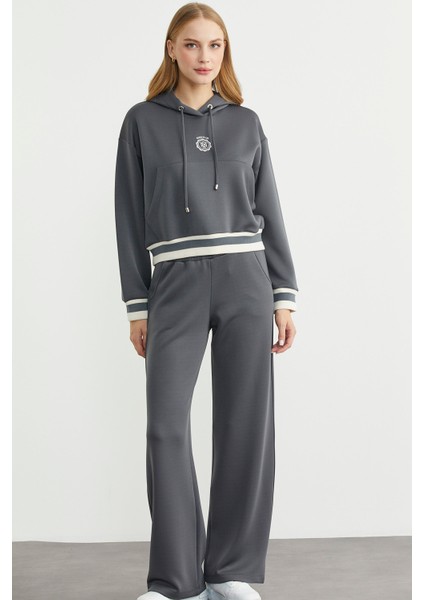 Kapüşonlu Rahat Kalıp Scuba Eşofman Takım - Antrasit fiyatları