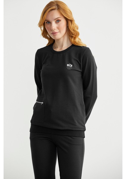 Sıfır Yaka Cepli Eşofman Takım - Siyah modelleri