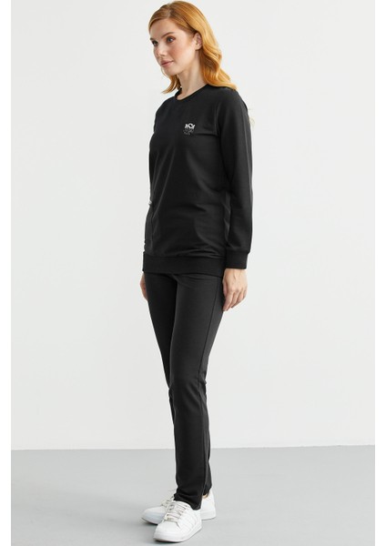 Sıfır Yaka Cepli Eşofman Takım - Siyah fırsatları