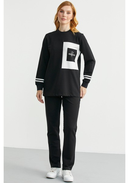 Oversize Parça Detaylı Tunik Eşofman Takım - Siyah fiyatları