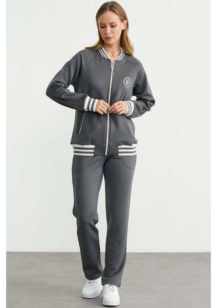 Şerit Detaylı Scuba Eşofman Takım - Antrasit fırsatları