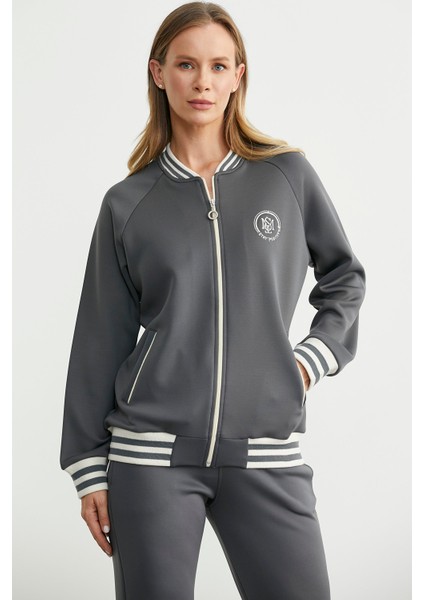 Şerit Detaylı Scuba Eşofman Takım - Antrasit indirimleri