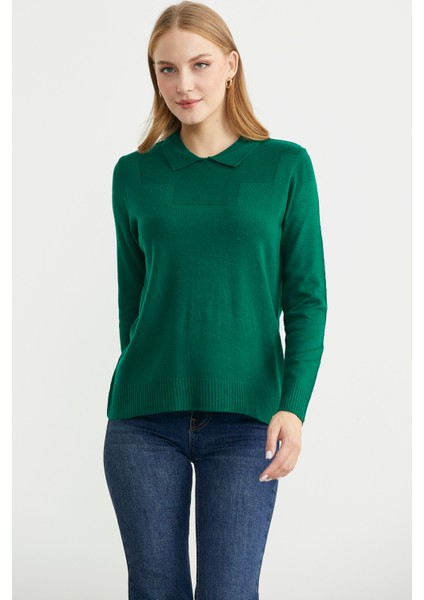 Bebe Yaka Yünlü Triko Kazak - Yeşil modelleri