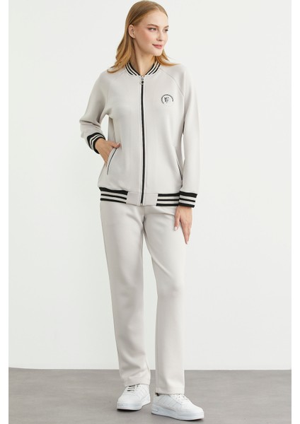 Şerit Detaylı Scuba Eşofman Takım - Taş indirimleri