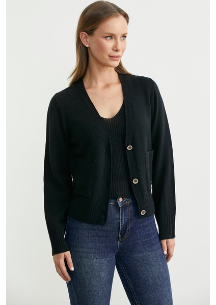 Triko Hırka Crop Ikili Takım - Siyah fiyatları