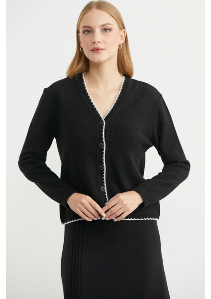 Kloş Etek Hırka Triko Takım - Siyah modelleri