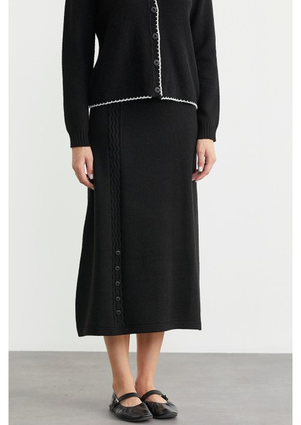 Kloş Etek Hırka Triko Takım - Siyah indirimleri