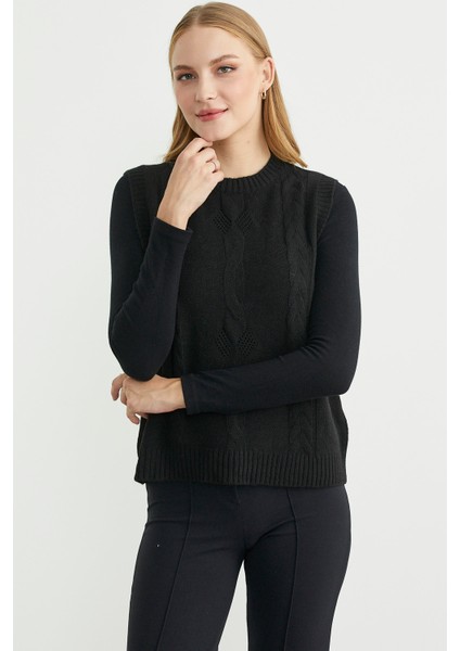 Salaş Yünlü Triko Süveter - Siyah fiyatları
