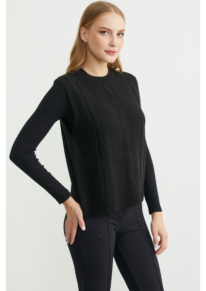 Salaş Yünlü Triko Süveter - Siyah modelleri