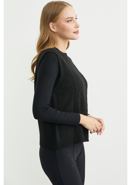 Salaş Yünlü Triko Süveter - Siyah fırsatları