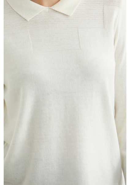 Bebe Yaka Yünlü Triko Kazak - Kemik fırsatları