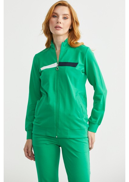 Dik Yaka Fermuarlı Eşofman Takım - Yeşil fiyatları