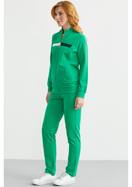 Dik Yaka Fermuarlı Eşofman Takım - Yeşil indirimleri