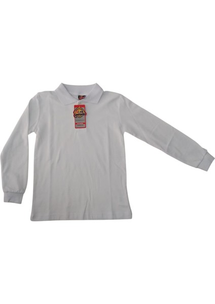 Okul Lacos Beyaz Uzun Kollu