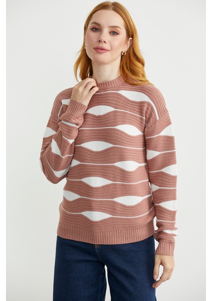 Renk Kombinli Triko Kazak - Gül fırsatları