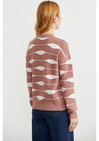 Renk Kombinli Triko Kazak - Gül indirimleri