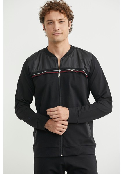 Dik Yaka Fermuarlı Eşofman Takım - Siyah modelleri