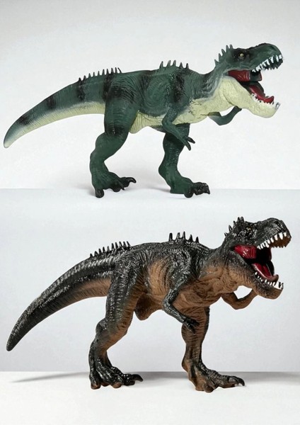 Gerçekçi 32 cm 2’li Dinozor – Ağız Hareketli Oyuncak Dinozorlar