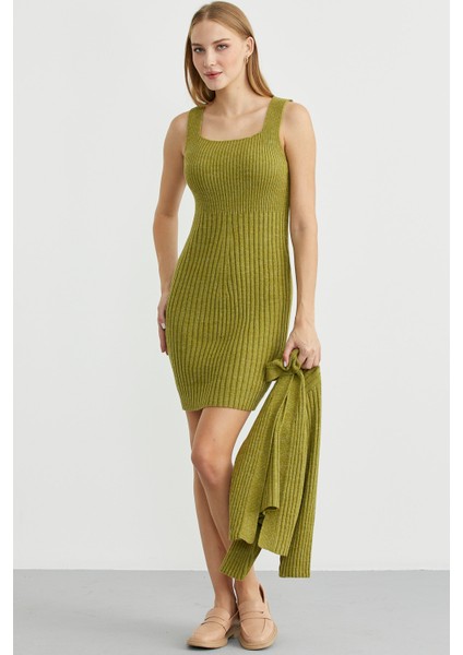 Ikili Elbise Hırka Triko Takım - Yeşil fiyatları