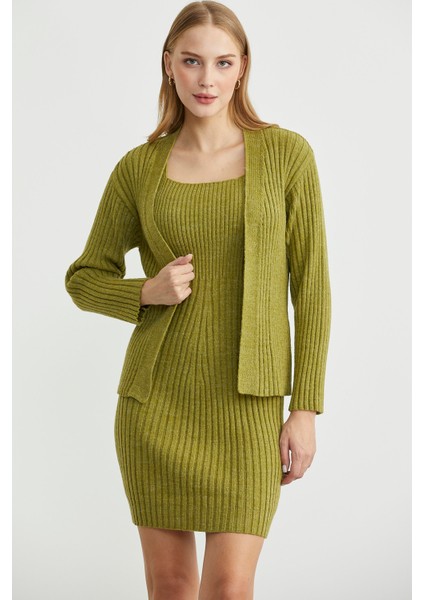 Ikili Elbise Hırka Triko Takım - Yeşil fırsatları