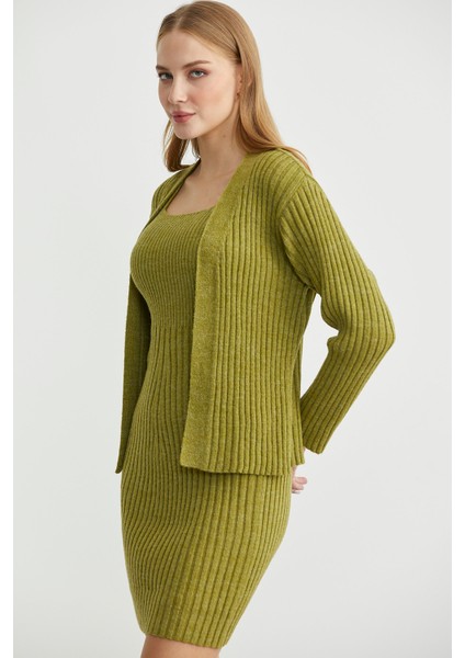 Ikili Elbise Hırka Triko Takım - Yeşil indirimleri