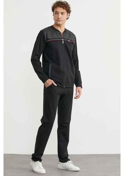 Dik Yaka Fermuarlı Eşofman Takım - Siyah indirimleri