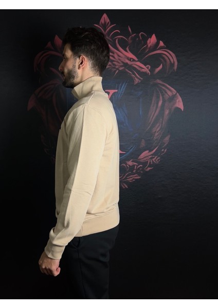 Fermuarlı Dik Yaka %100 Pamuk Sweatshirt modelleri