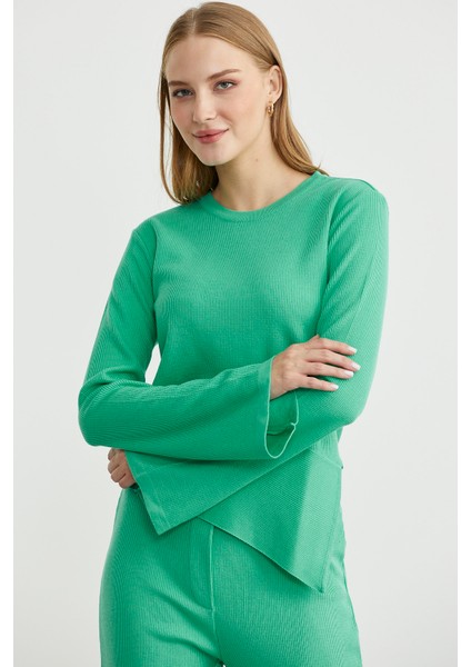 Ikili Pantolon Kazak Triko Takım - Yeşil modelleri