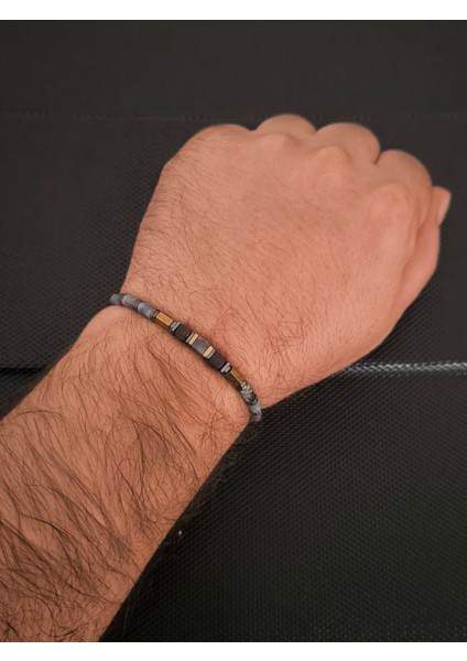 Silindir Kesim Sodalit-Damla Kehribar-Hematit Doğaltaş Bileklik Takı Aksesuar Erkek Bileklik Kadın Bileklik fiyatları