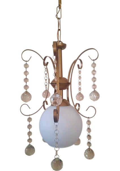 Figür Tekli Avize Eskitme – Beyaz Cam Başlık, Kristal Detaylı, Metal Gövde, E27 Duylu,modern fiyatları