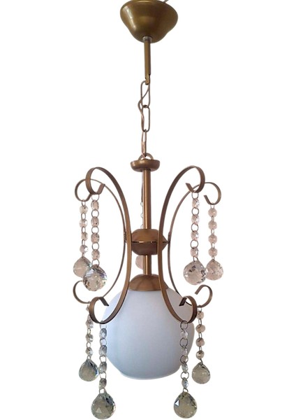 Figür Tekli Avize Eskitme – Beyaz Cam Başlık, Kristal Detaylı, Metal Gövde, E27 Duylu,modern modelleri