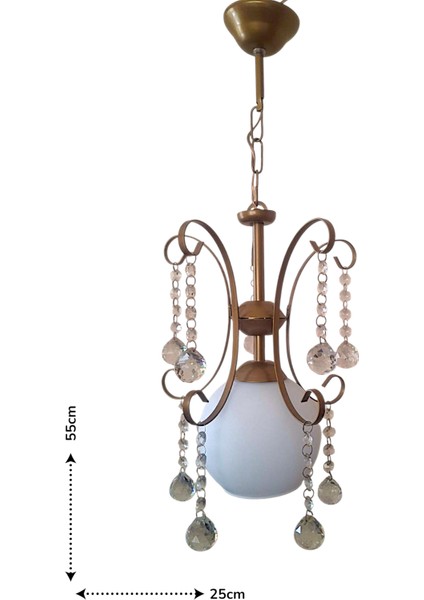 Figür Tekli Avize Eskitme – Beyaz Cam Başlık, Kristal Detaylı, Metal Gövde, E27 Duylu,modern indirimleri