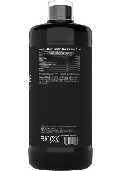 L - Karnitin 3000 Mg - Şeftali Aromalı – 1000 ml – 33 Servis L - Carnitine fiyatları